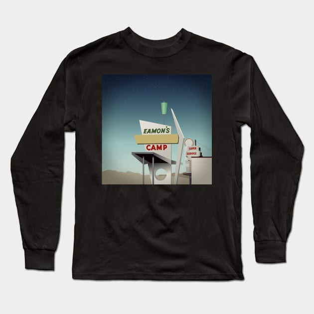 Mid-Century Modern Landscape Art Long Sleeve T-Shirt by Spindriftdesigns